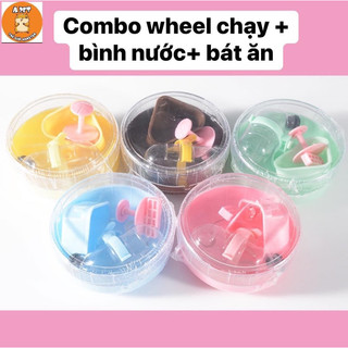 Bộ 3 món : Wheel chạy, bình nước và bát ăn cho Hamster