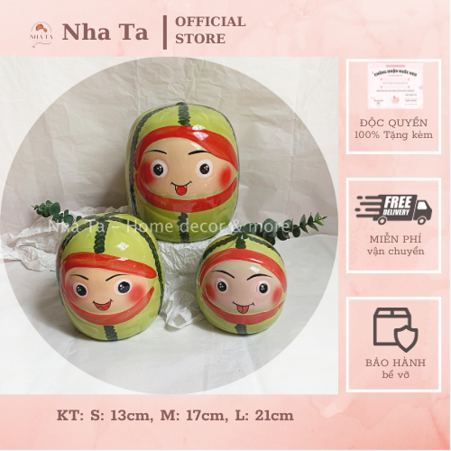 Ống tiết kiệm, heo đất nhét tiền hình hoa quả dưa hấu