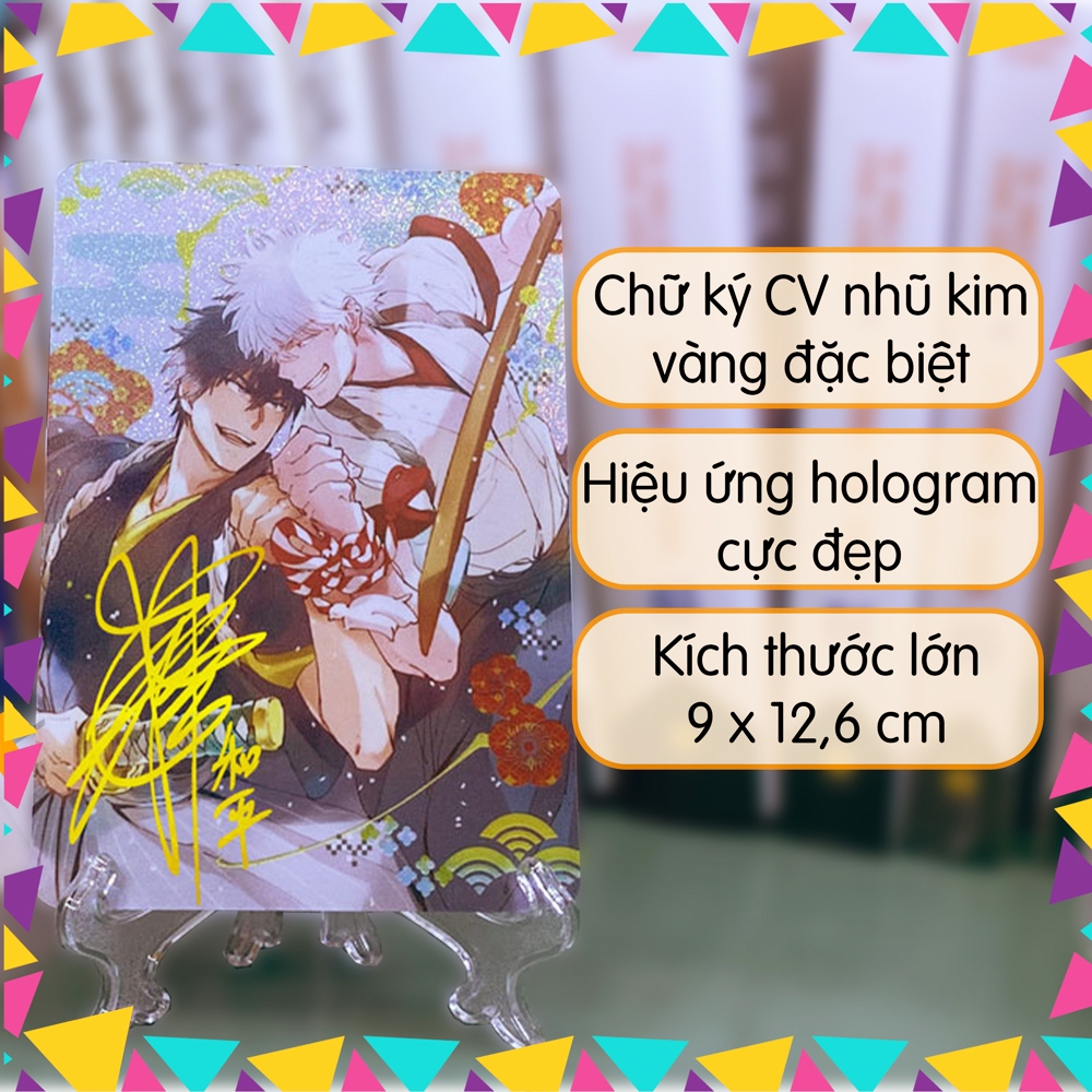 Ảnh Card hologram in chữ ký CV - Gintama - Card anime