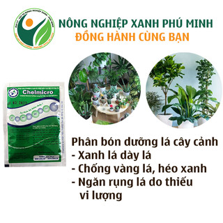 Phân bón dưỡng xanh lá cây cảnh trong nhà Chelmicro, gói 2g pha 10-16 lít nước, phân bón cây cảnh trong nhà