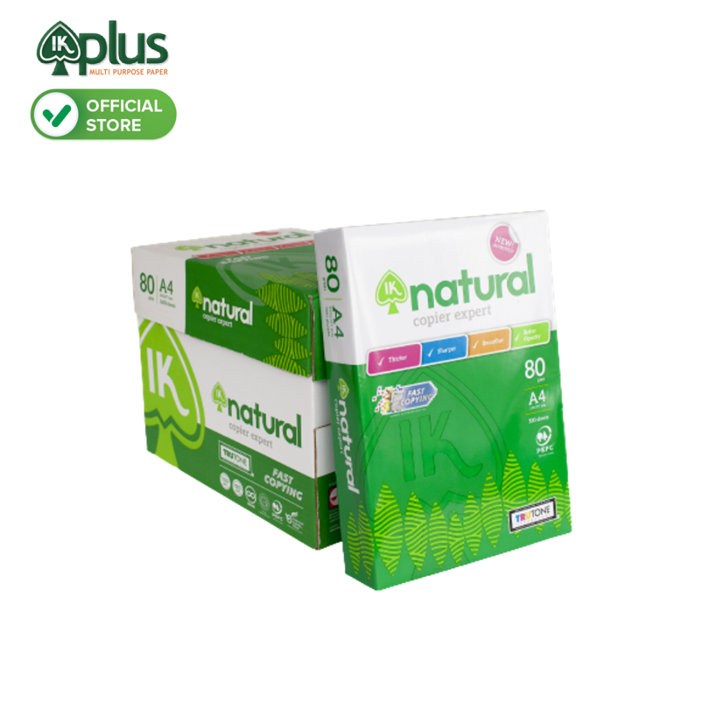 1 Ream giấy IK Natural A4 80gsm - Giấy photo, giấy in văn phong, giấy vẽ - Hàng chính hãng