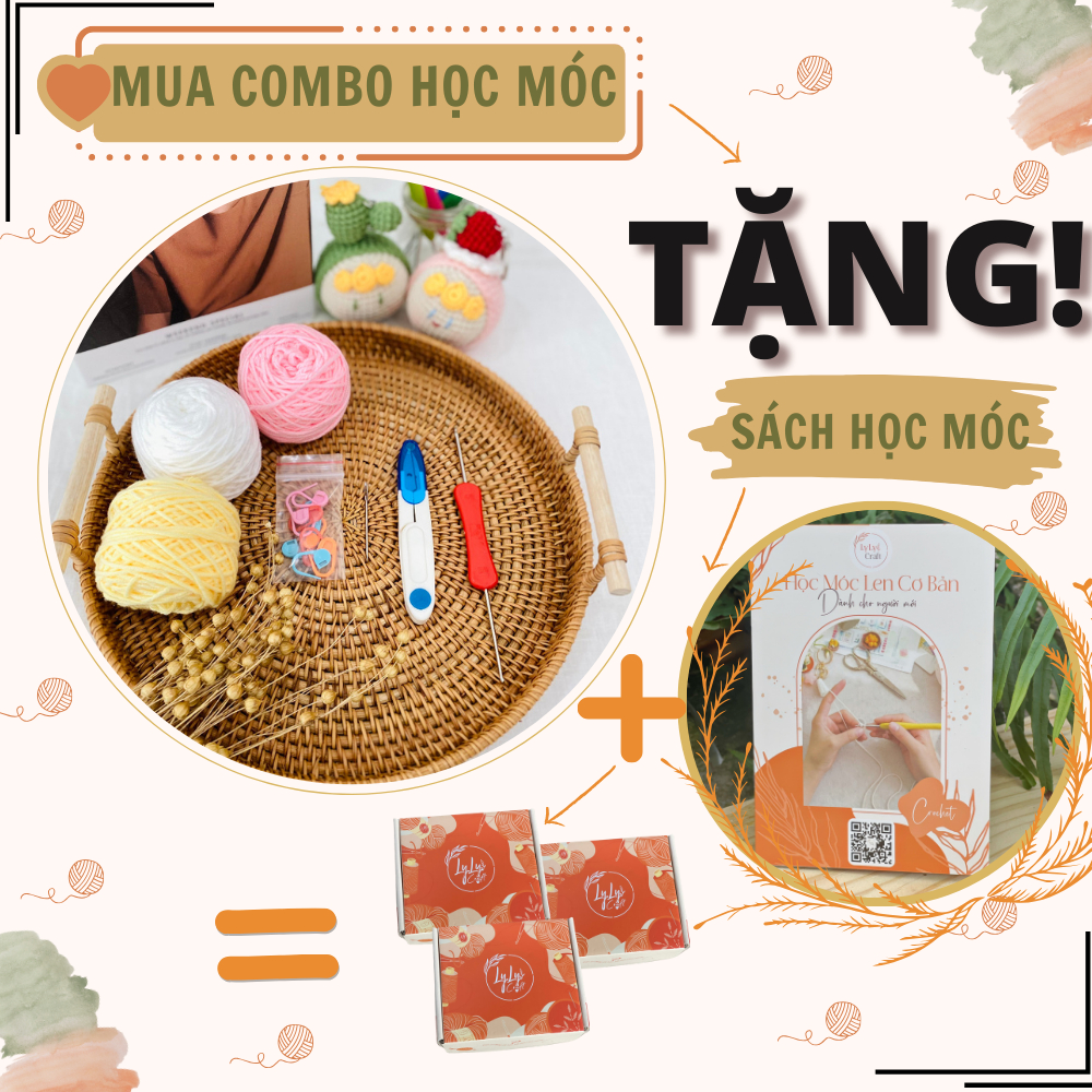 Set Móc Len Ladyco Cho Người Mới Bắt Đầu Học Với Đầy Đủ Bộ Dụng Cụ Móc Len Và Tài Liệu Hướng Dẫn Tiếng Việt Kèm Video