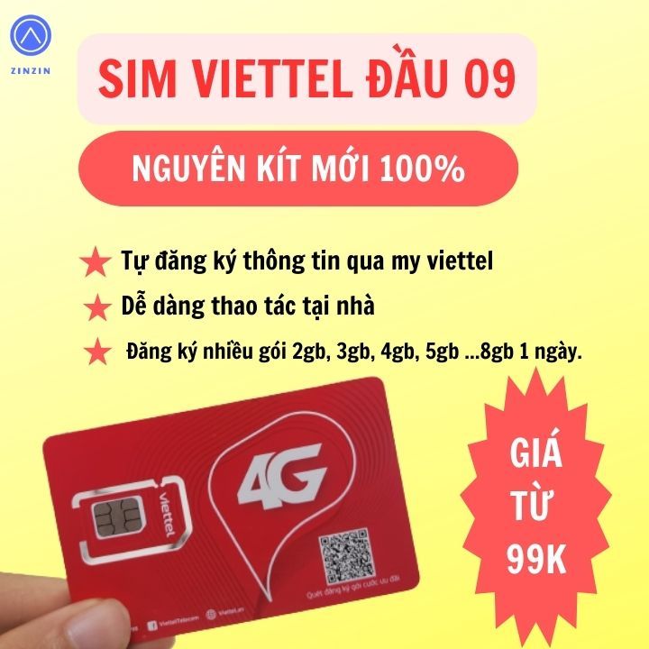 Sim Viettel, Sim 4g Viettel Đầu 09 , Sim Nguyên Kít 100%