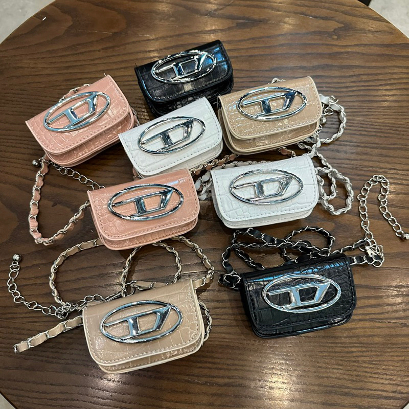 Túi mini đeo chéo mác D đeo bụng đeo hông bản 4 màu