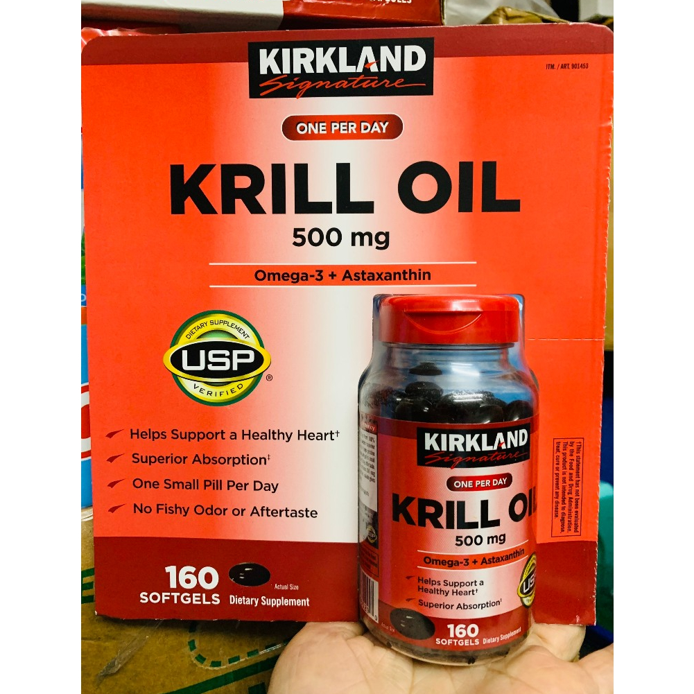 Dầu nhuyễn thể Kirkland Krill Oil 500mg 160 viên dầu krill 160v