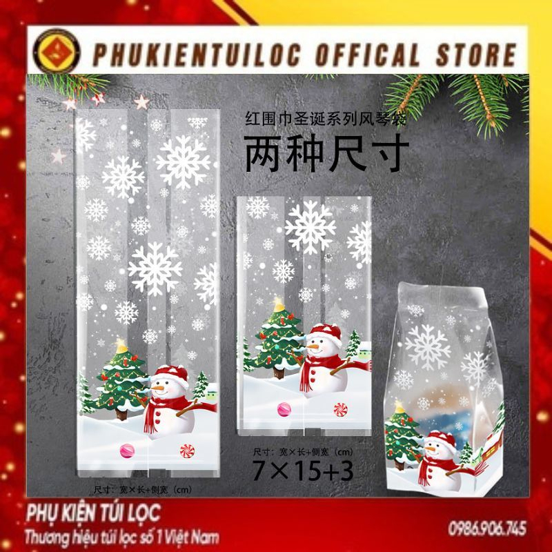 Combo 50-100 Túi đựng bánh kẹo giáng sinh, NGƯỜI TUYẾT nhiều kích thước- Phukientuiloc