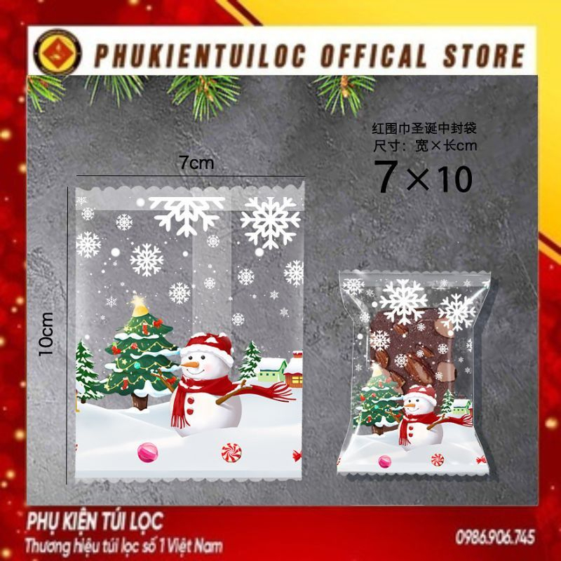 Combo 50-100 Túi đựng bánh kẹo giáng sinh, NGƯỜI TUYẾT nhiều kích thước- Phukientuiloc
