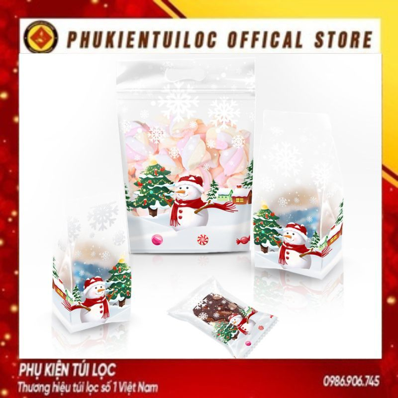 Combo 50-100 Túi đựng bánh kẹo giáng sinh, NGƯỜI TUYẾT nhiều kích thước- Phukientuiloc