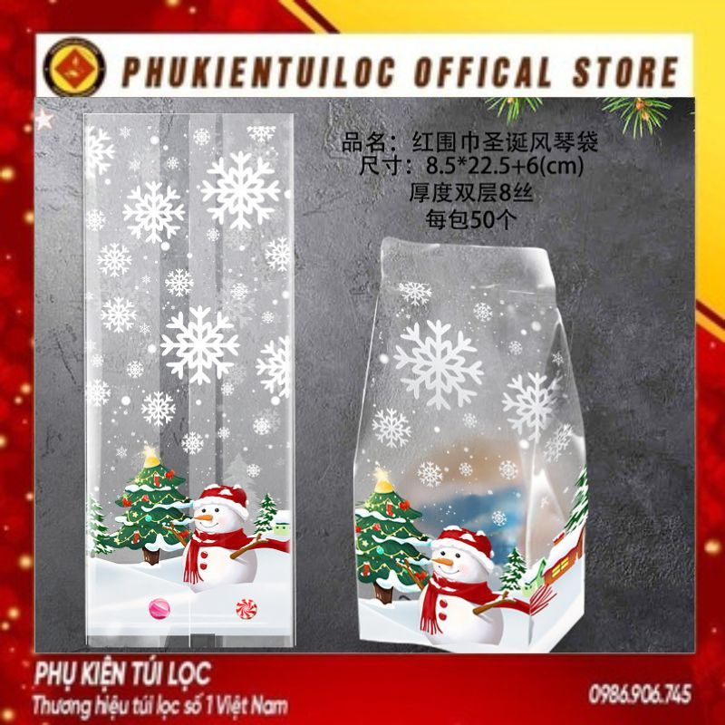 Combo 50-100 Túi đựng bánh kẹo giáng sinh, NGƯỜI TUYẾT nhiều kích thước- Phukientuiloc