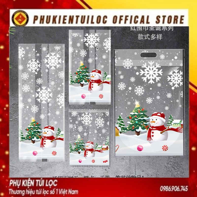 Combo 50-100 Túi đựng bánh kẹo giáng sinh, NGƯỜI TUYẾT nhiều kích thước- Phukientuiloc