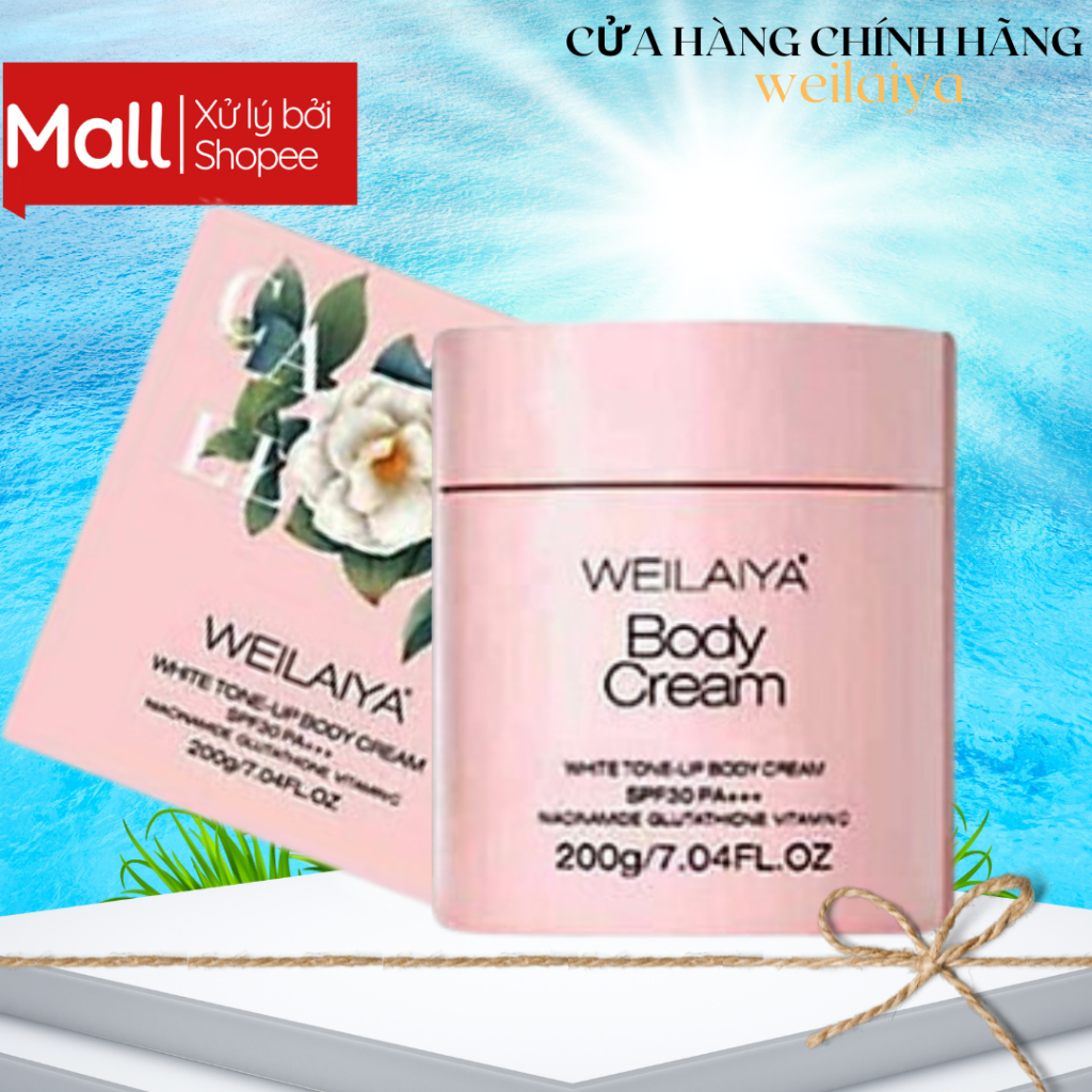 KEM body trắng da WEILAIYA dưỡng trắng da toàn thân, làm tươi da, nâng tông, chống nắng chỉ số SPF30, PA+++