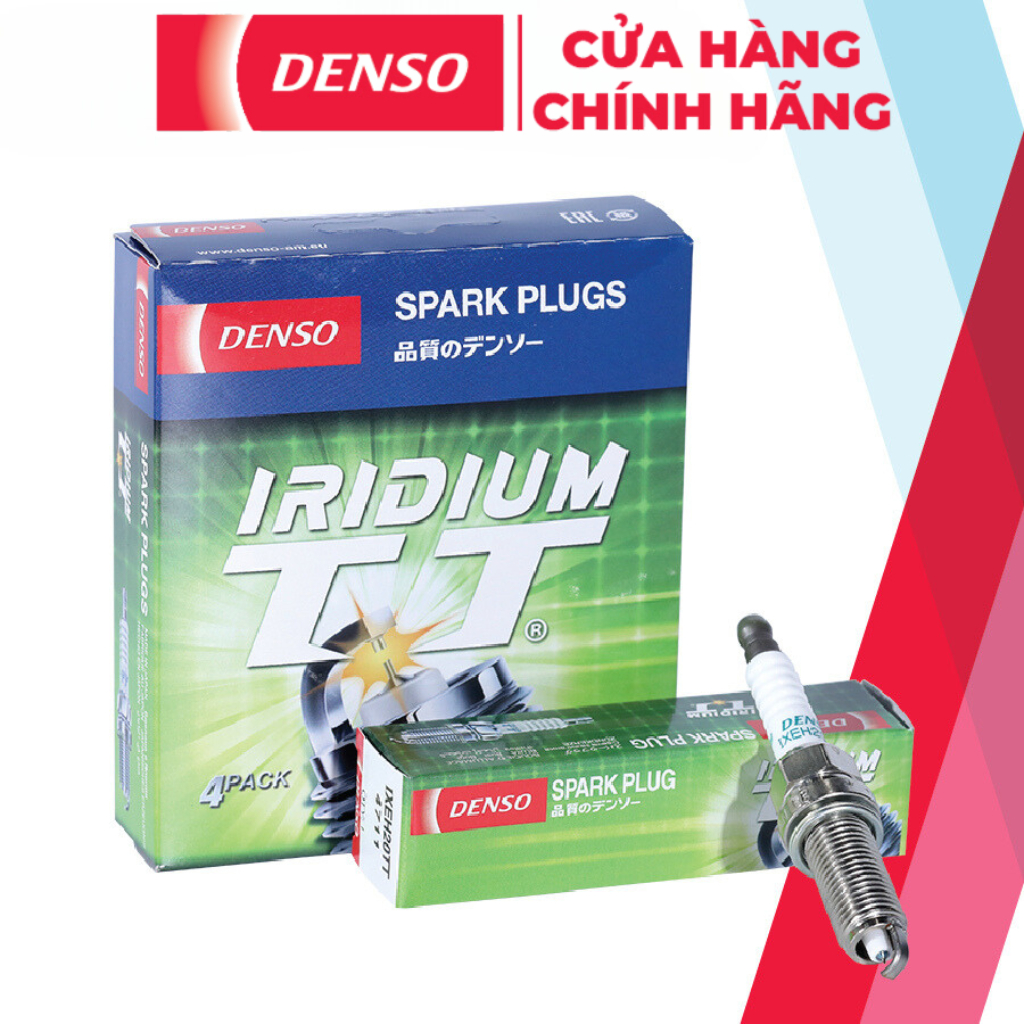Bộ 4 Bugi Ô Tô IXEH20TT DENSO Iridium cho Toyota Vios từ 2016, Wigo, Veloz, Yaris, Avanza; Mazda 2, 