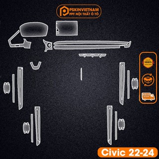 Bộ dán nội thất Honda Civic 2022-2024 Film PPF trong suốt bảo vệ nội thất ô tô T-Home&More