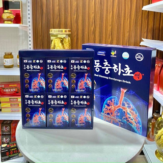 Nước uống bổ phổi đông trùng hồng sâm linh chi red ginseng drink pocheon airang hàn quốc, hộp 30 gói x 70ml