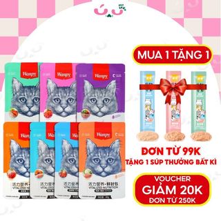 Pate wanpy cho mèo kén ăn đủ vị, pate thú cưng - gói 80g - ú nu pet shop