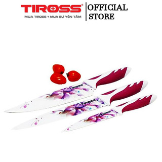 Bộ 3 dao hoa tráng men sứ tiross ts1280 - hàng chính hãng