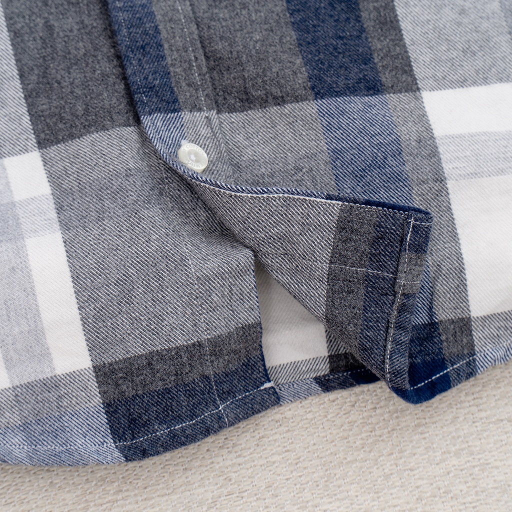 Áo Sơ Mi Nam Cao Cấp Flannel Xanh Đen Xám BY COTTON NEW