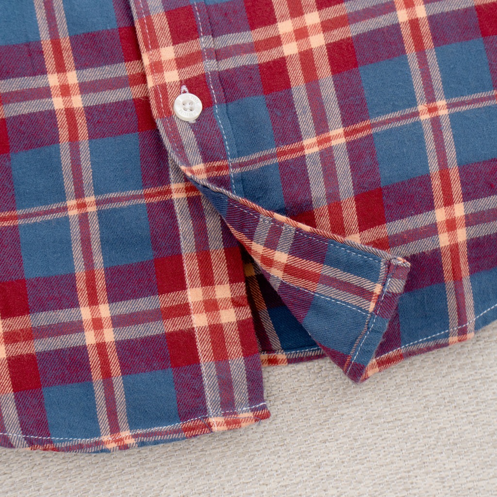 Áo Sơ Mi Nam Cao Cấp Flannel Đỏ Xanh BY COTTON NEW