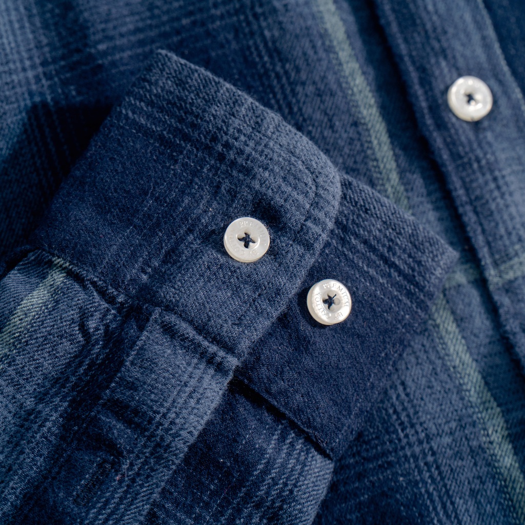 Áo Sơ Mi Nam Cao Cấp Flannel Dark Blue BY COTTON NEW