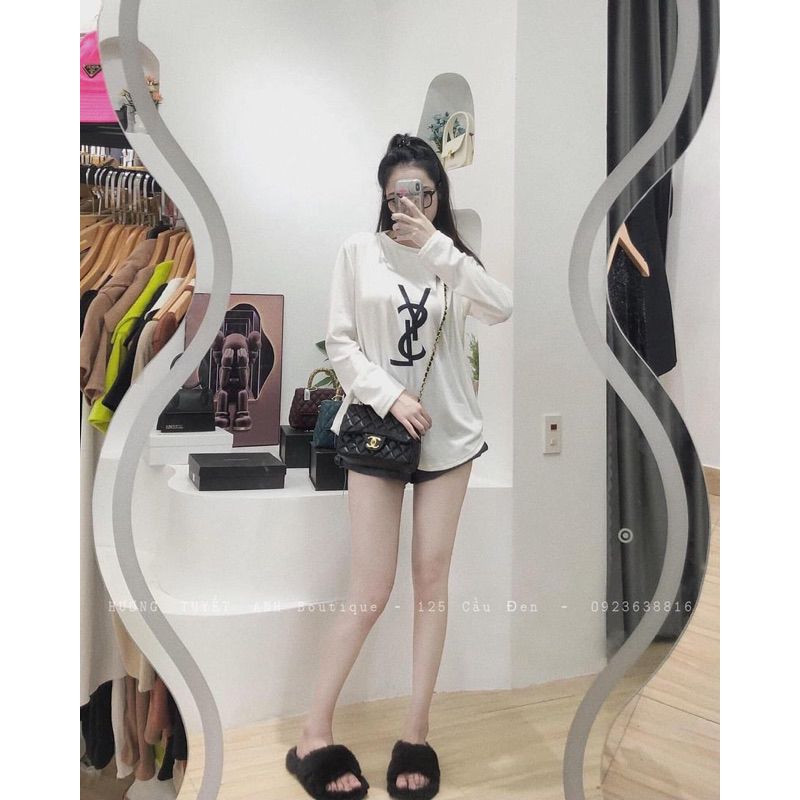 Áo phông giấy Áo thun mickey cổ tròn dài tay Áo Thun Dáng Rộng
