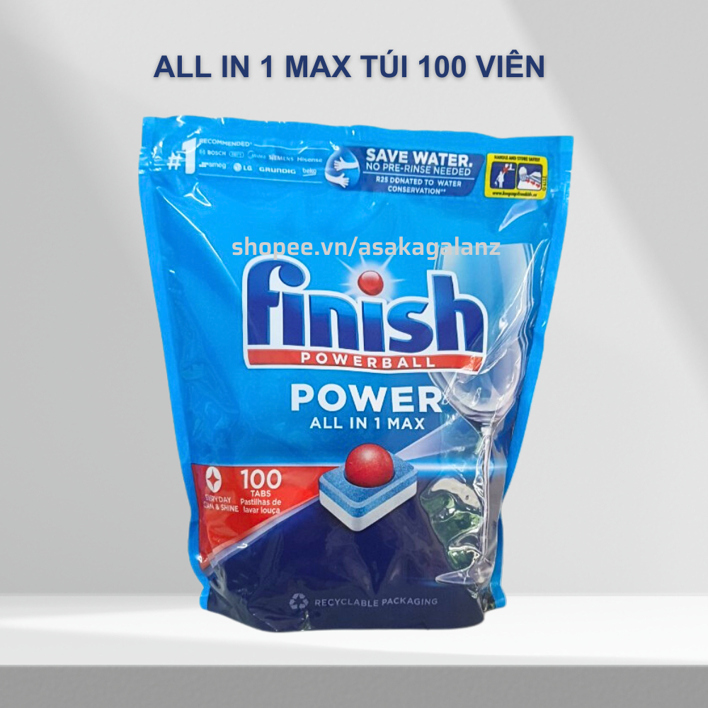 Viên rửa bát Finish All in one, 100 viên/ hộp -Nhập khẩu EU