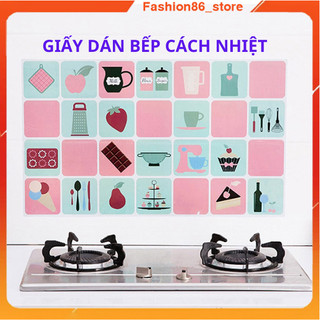 Giấy dán tường nhà bếp miếng decal dán bếp chống bắn dầu mỡ trang trí nhà cửa chịu nhiệt cao dễ dàng lau chùi vệ sinh