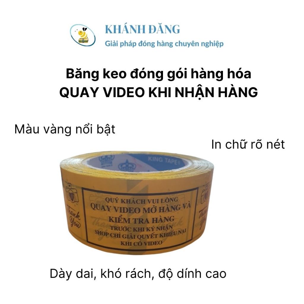 Băng keo sticker chữ QUAY VIDEO khi mở hàng băng dính sticker niêm phong gói hàng đẹp mắt ấn tượng