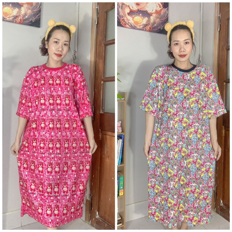Đầm Suông Nữ Thun Xốp Nhiều Hình Dễ Thương, Form Rộng Mềm Mịn