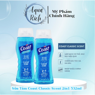 Sữa Tắm Gội Cho Nam Coast Hair & Body 946ml (Chai vòi) - 532ml