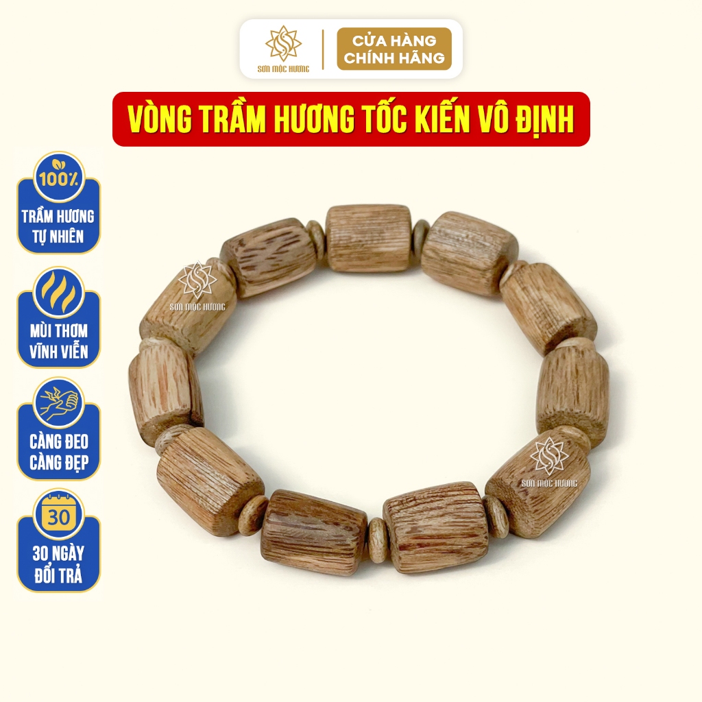 Vòng tay trầm hương trụ trúc tốc kiến vô định Sơn Mộc Hương mang ý nghĩa phong thủy may mắn tài lộc
