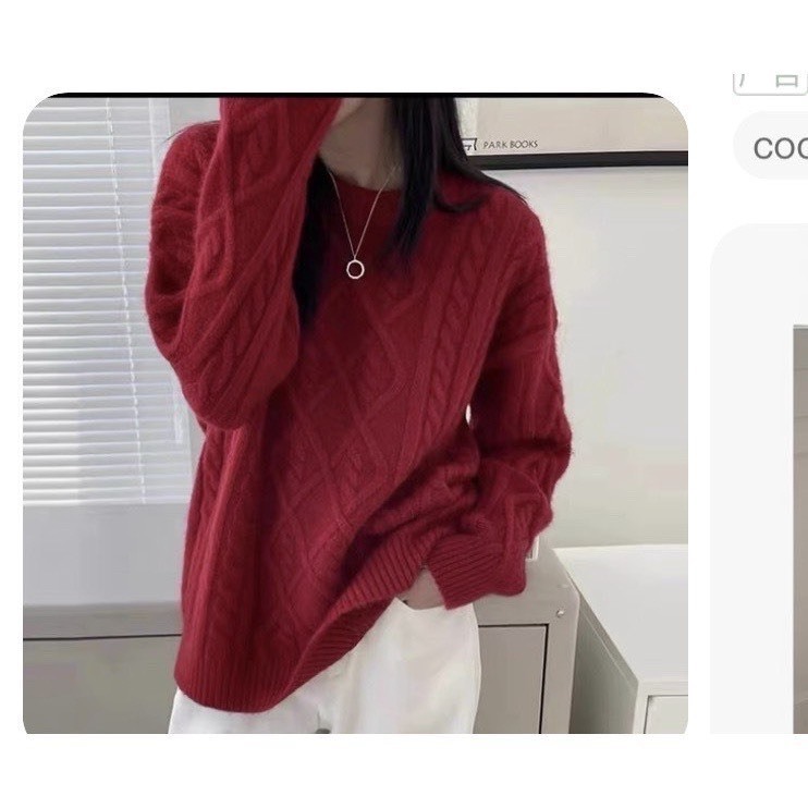 Áo Nữ, Áo Len Thừng Cổ Tròn 2 Màu Dáng Basic Siêu Xinh Hàng QCCC