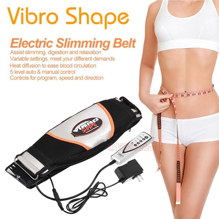 Máy massage Bụng Vibro Shape - Đai Massage Giảm Mỡ Bụng Hiệu Quả Nhanh, Rung Nóng, Nhiều Chế Độ Có Bảo Hành