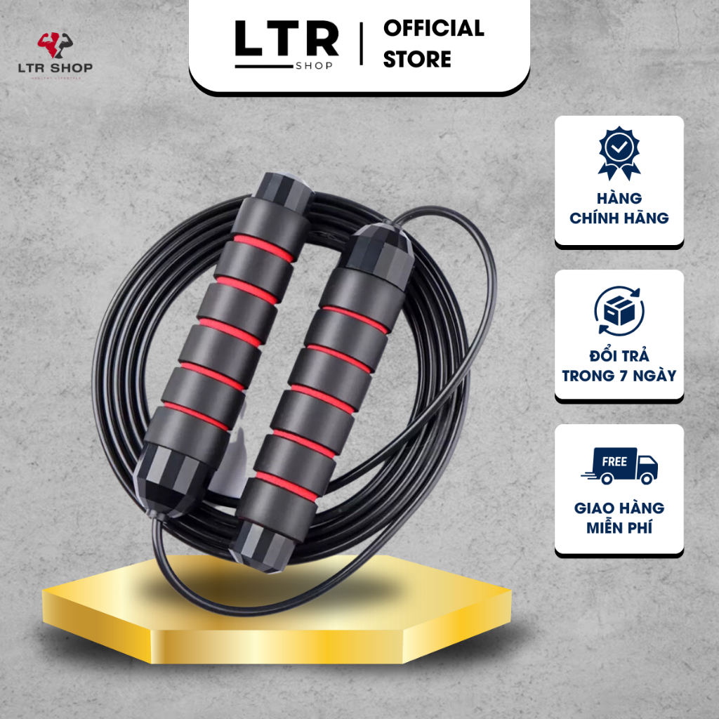 Dây nhảy giảm cân đốt mỡ bụng lõi thép đàn hồi có tạ 2.9m tập thể dục gym muay thái tại nhà