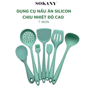 Bộ muỗn làm bếp Mitomo 7 món, cao cấp chịu nhiệt an toàn tuyệt đối - Háng chính hãng