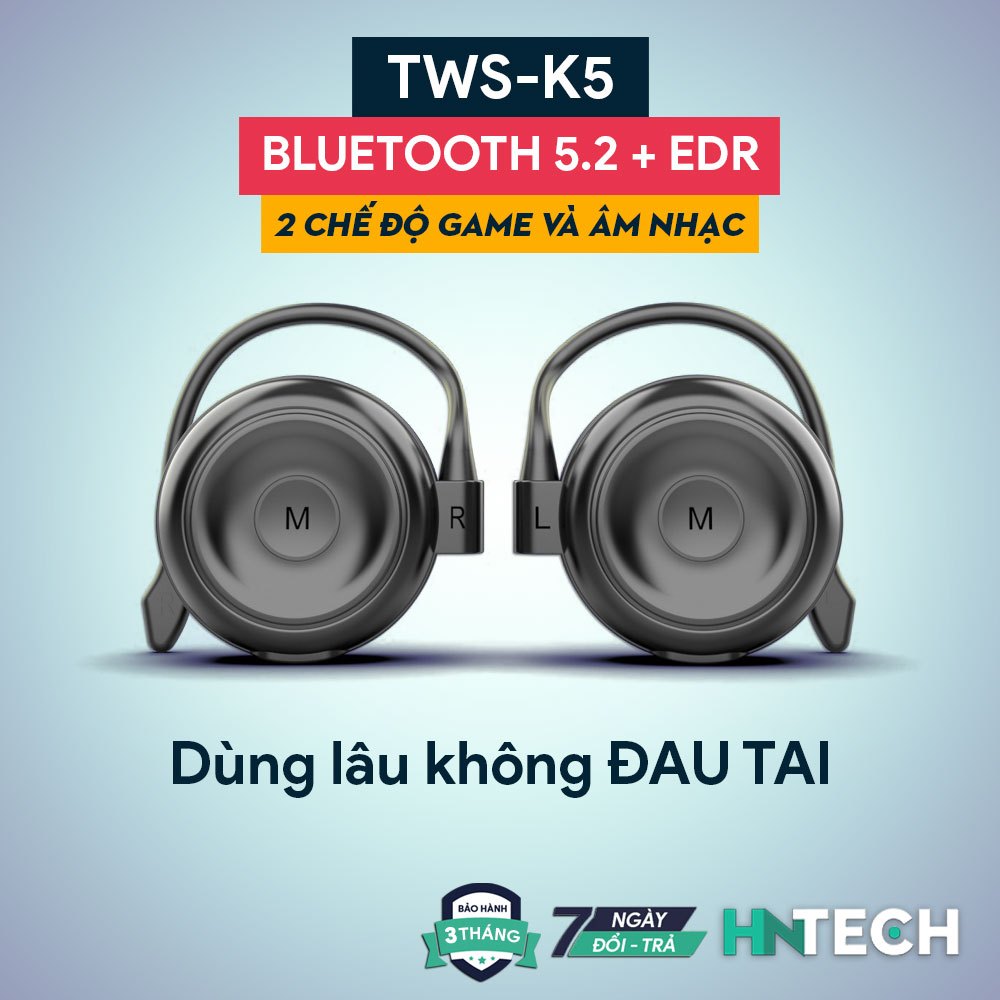 Tai nghe Game Music Dual Mode TWS K5 - Kết nối không dây Bluetooth 5.2 chống đau tai - Shop phụ kiện