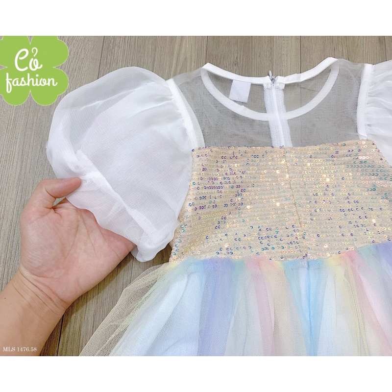 Váy công chúa kim sa cầu vồng siêu xinh cho bé 9-32kg