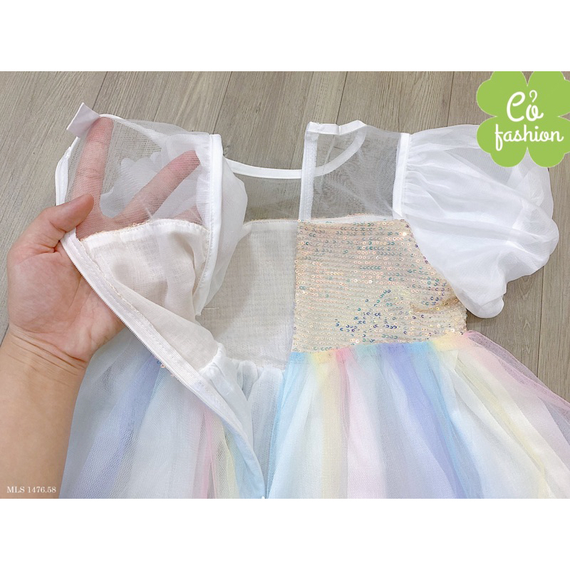 Váy công chúa kim sa cầu vồng siêu xinh cho bé 9-32kg