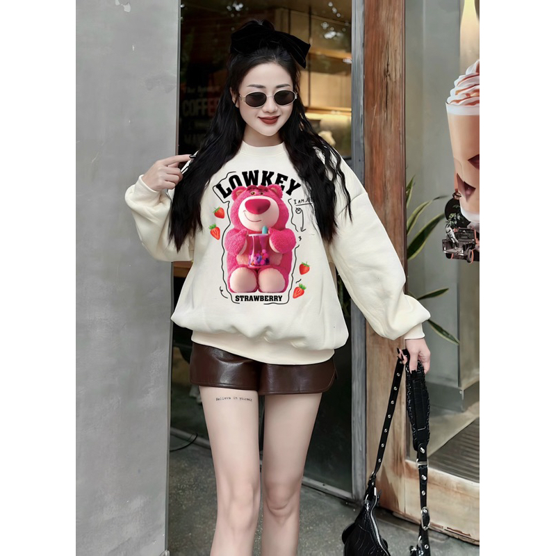 Áo nỉ swt qc -  màu be nhiều hình