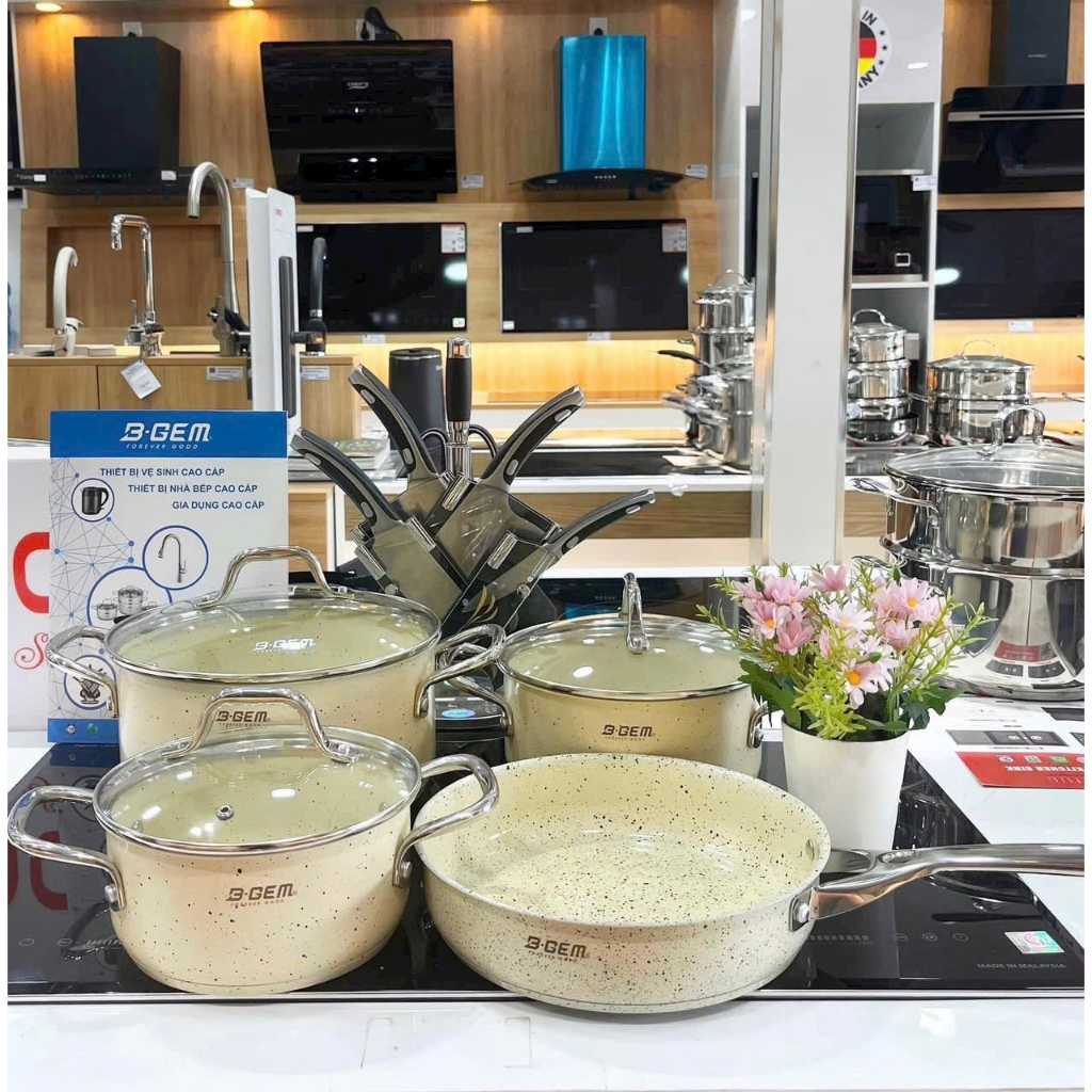 Bộ nồi chảo ĐÁY TỪ, Chống dính CERAMIC 18-20-24-24cm