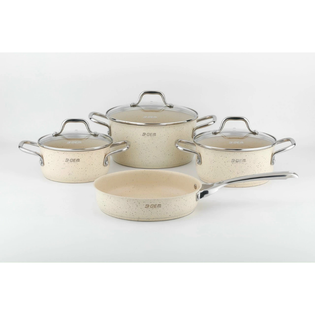 Bộ nồi chảo ĐÁY TỪ, Chống dính CERAMIC 18-20-24-24cm