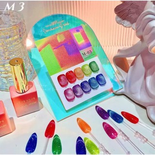  Sét mắt mèo kim cương 9D 10 màu tặng bảng màu 