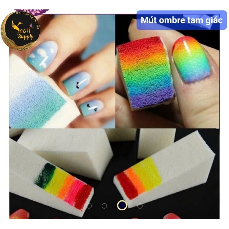 Bút kẹp mút ombre, mút ombre, mút tam giác