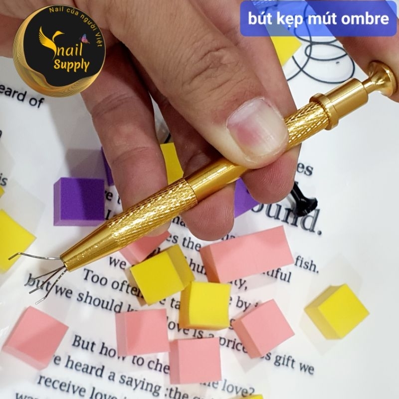 Bút kẹp mút ombre, mút ombre, mút tam giác