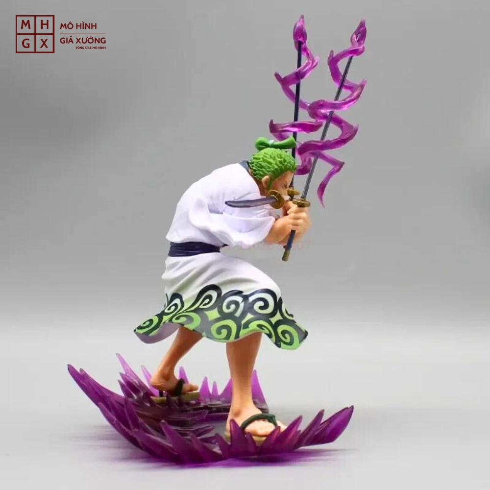 Mô Hình OnePiece Zoro wano Tam kiếm - Cao 18cm - nặng 270Gram - Phụ kiện : Đế + 3 Kiếm + 2 Haki - Figure OnePiece