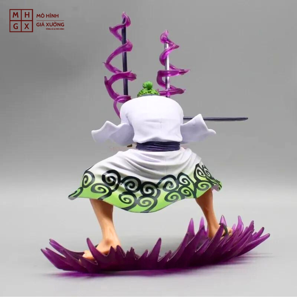 Mô Hình OnePiece Zoro wano Tam kiếm - Cao 18cm - nặng 270Gram - Phụ kiện : Đế + 3 Kiếm + 2 Haki - Figure OnePiece