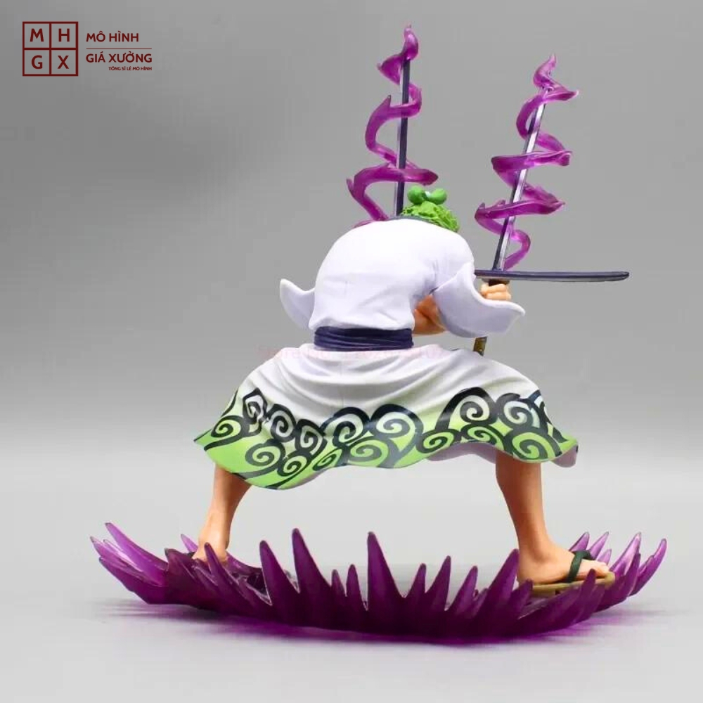 Mô Hình OnePiece Zoro wano Tam kiếm - Cao 18cm - nặng 270Gram - Phụ kiện : Đế + 3 Kiếm + 2 Haki - Figure OnePiece