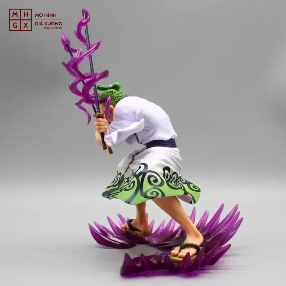Mô Hình OnePiece Zoro wano Tam kiếm - Cao 18cm - nặng 270Gram - Phụ kiện : Đế + 3 Kiếm + 2 Haki - Figure OnePiece