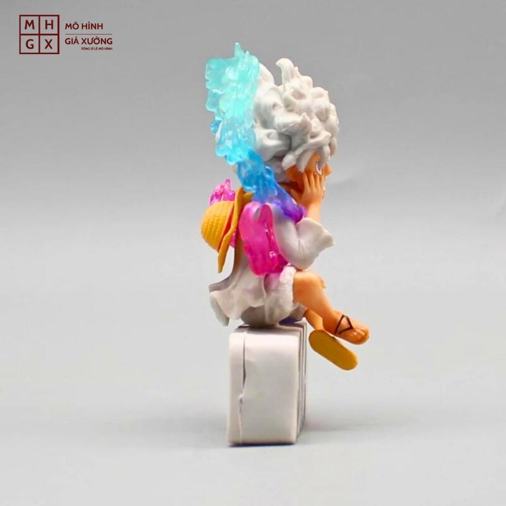 Mô Hình OnePiece Luffy Gear 5 ngồi cười siêu chất - Cao 8cm - rộng 6cm - nặng 100Gram - Figure OnePiece - no box