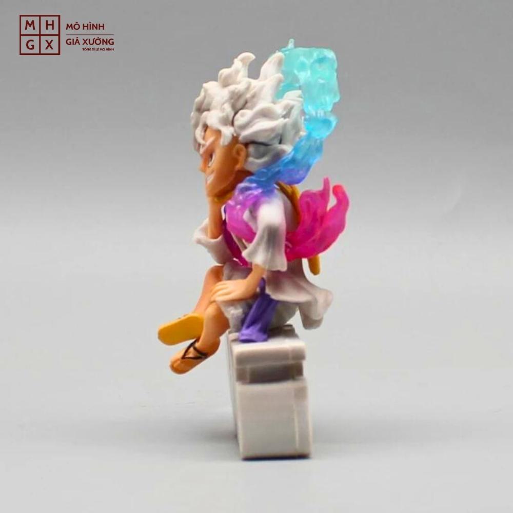 Mô Hình OnePiece Luffy Gear 5 ngồi cười siêu chất - Cao 8cm - rộng 6cm - nặng 100Gram - Figure OnePiece - no box