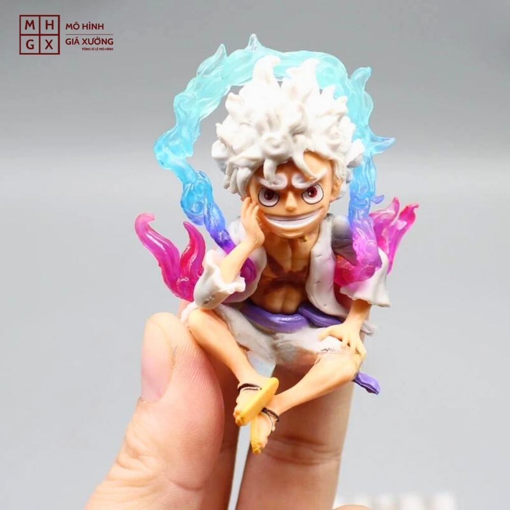Mô Hình OnePiece Luffy Gear 5 ngồi cười siêu chất - Cao 8cm - rộng 6cm - nặng 100Gram - Figure OnePiece - no box
